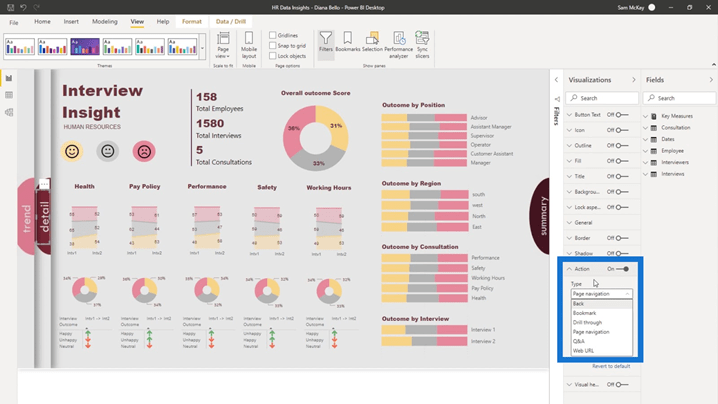 Power BI dashboard design