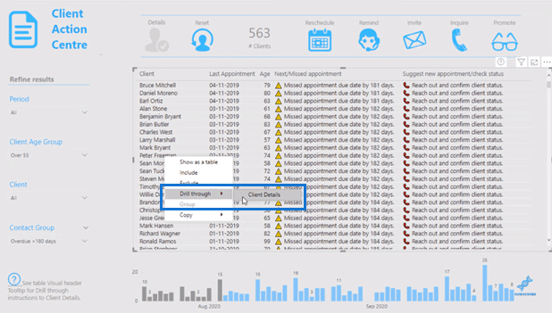 power bi drill through