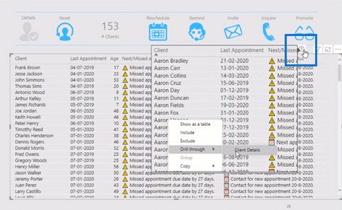 power bi drill through