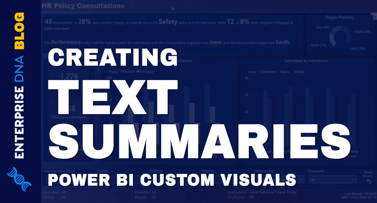 Creating Text Summaries Power BI Custom Visuals