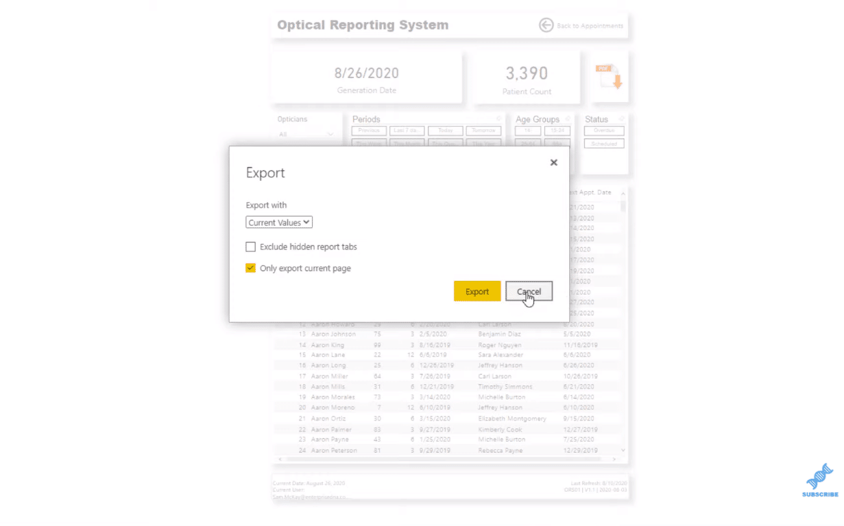 reporting system