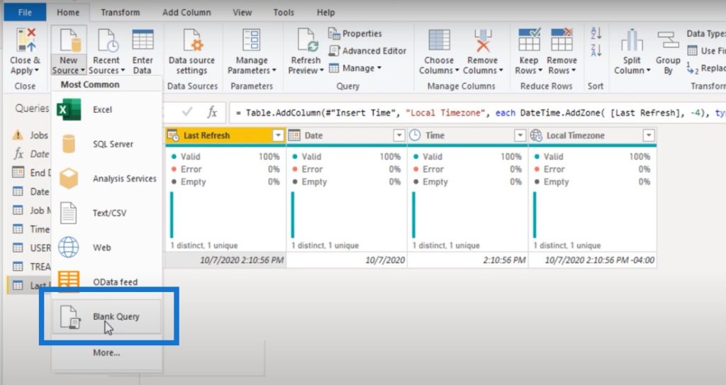 Power BI last refresh date