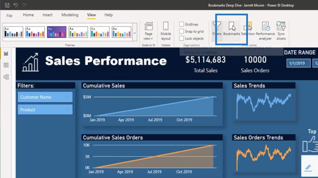 bookmark in Power BI