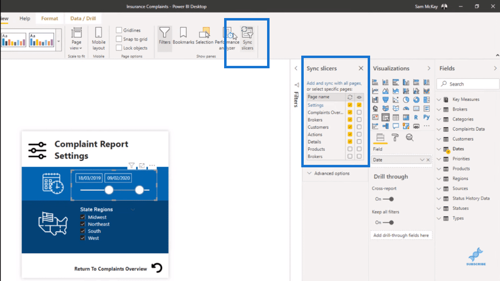 power bi report navigation