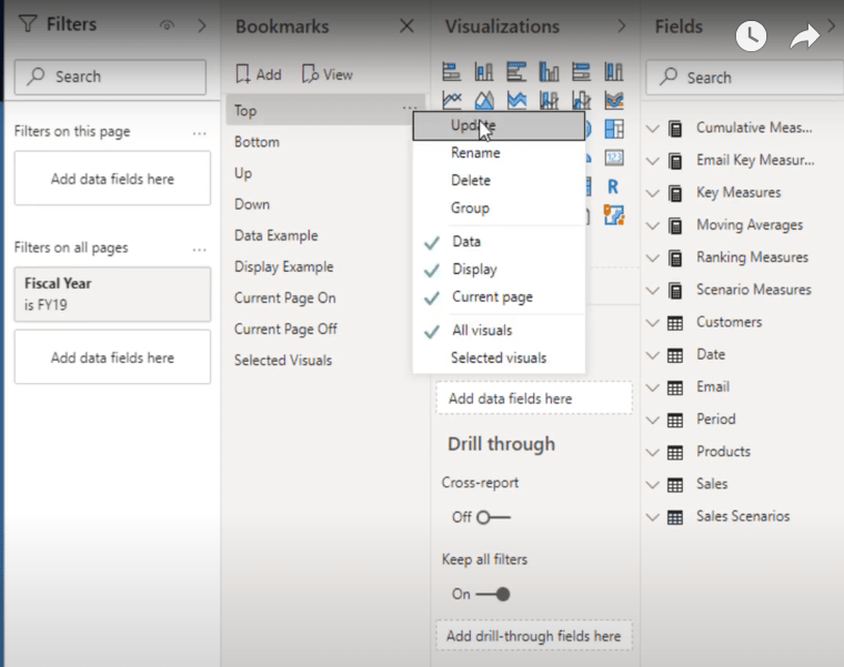 bookmark in Power BI