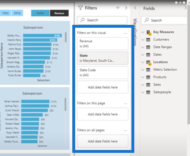 Power BI Visual Interactions