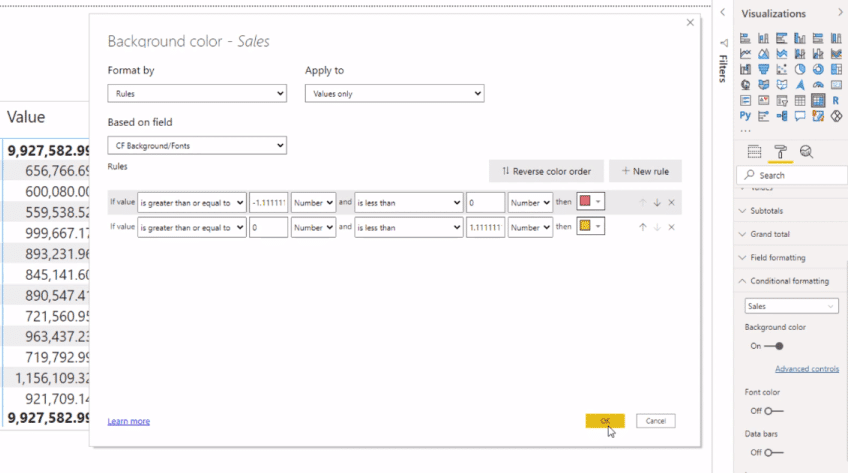 conditional formatting