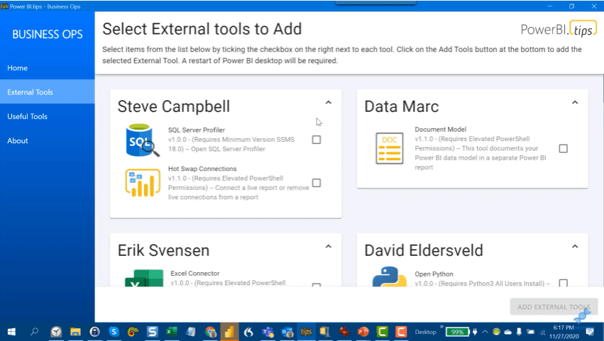 external tools Power BI