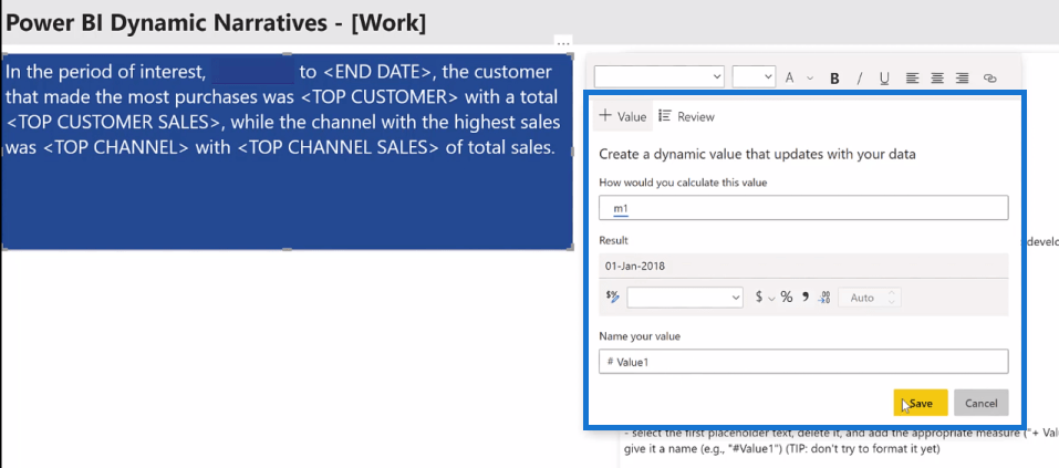 Power BI interactive data