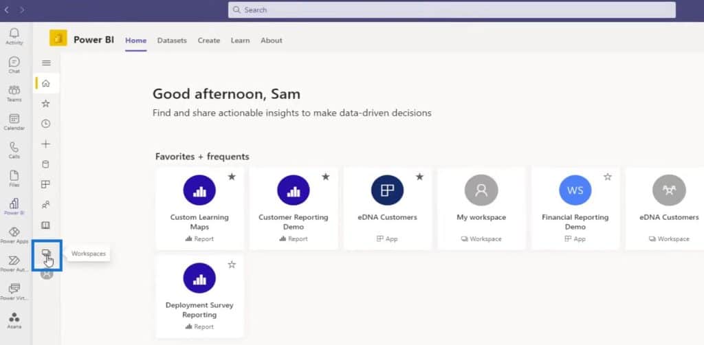 Power BI Integration in MS Teams