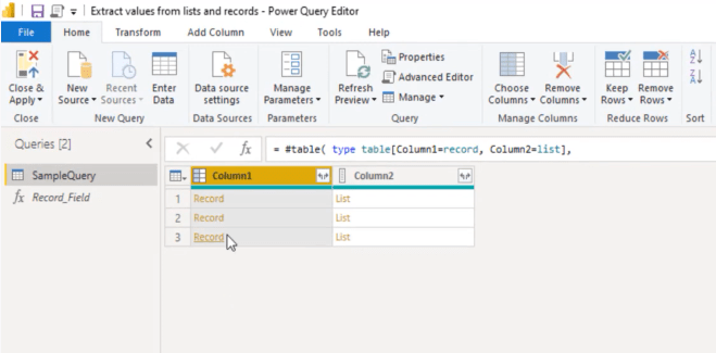 Extract Values From Records And Lists In Power Query Master Data