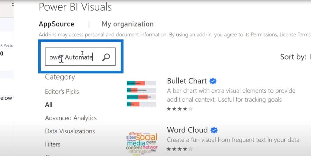 Power Automate, how to refresh power bi data screenshot