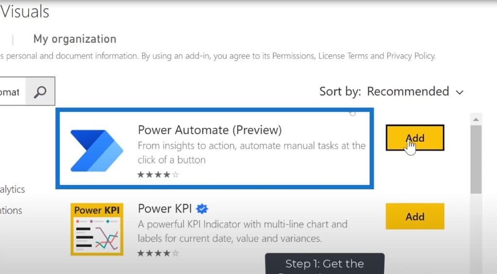 Power Automate, how to refresh the data in power bi screenshot