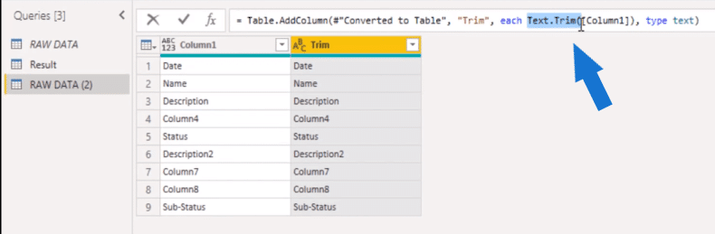 Power Query Table