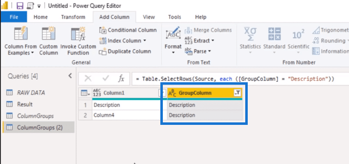 Power Query Table