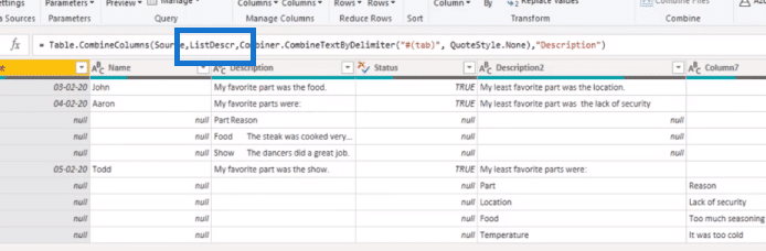 Power Query Table