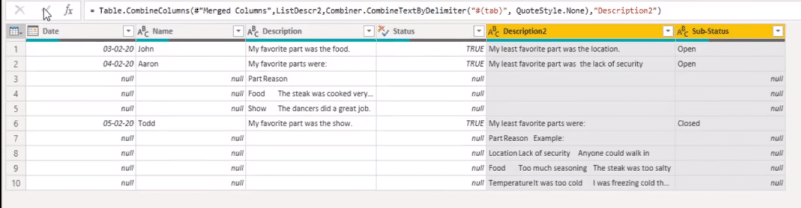 Power Query Table