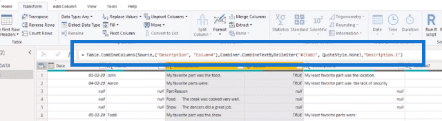 Power Query Table