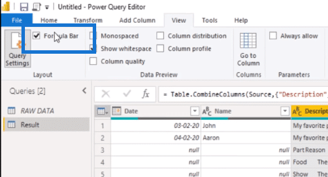 combine columns in power query screenshot