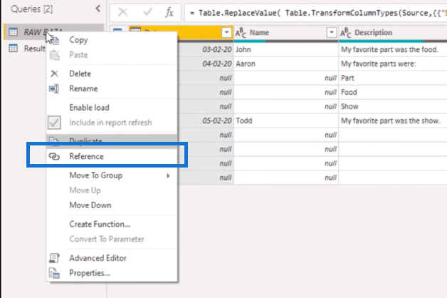 Power Query Table