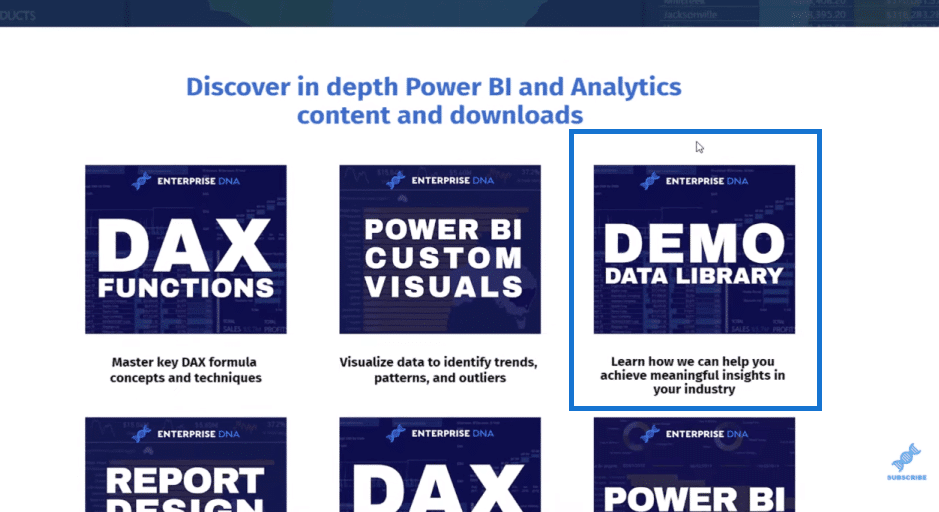 Power BI demo data