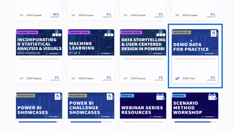 Power BI demo data