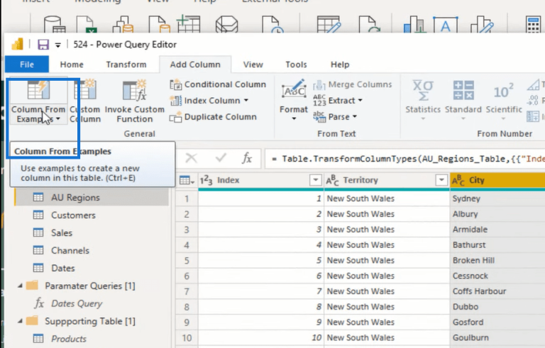 Column From Examples Power BI – Power Query Tutorial – Master Data ...