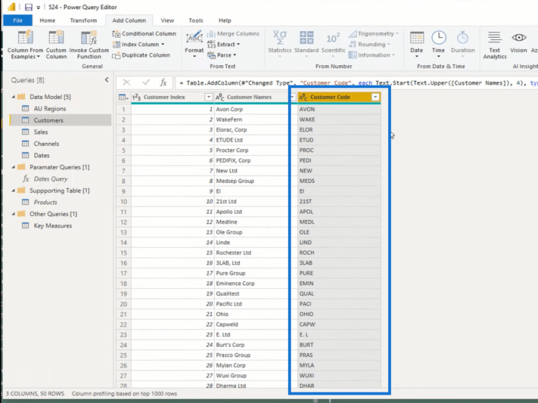 Column From Examples Power BI – Power Query Tutorial – Master Data ...