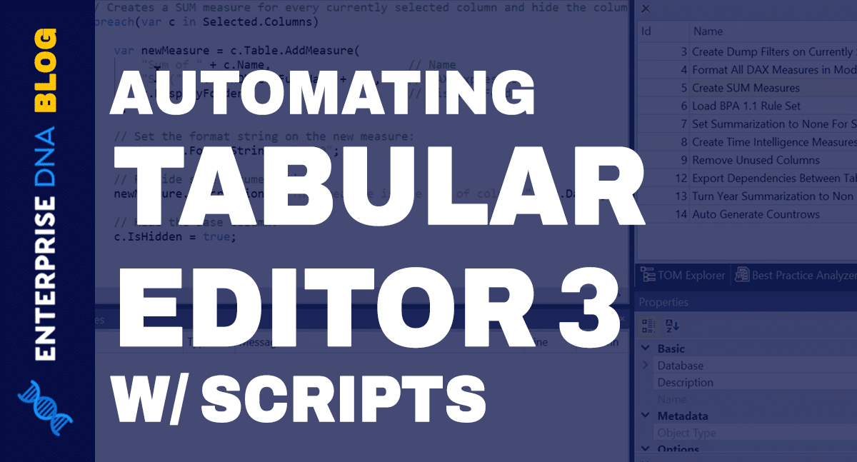 Power BI Tabular Editor 3: Automate With A Script