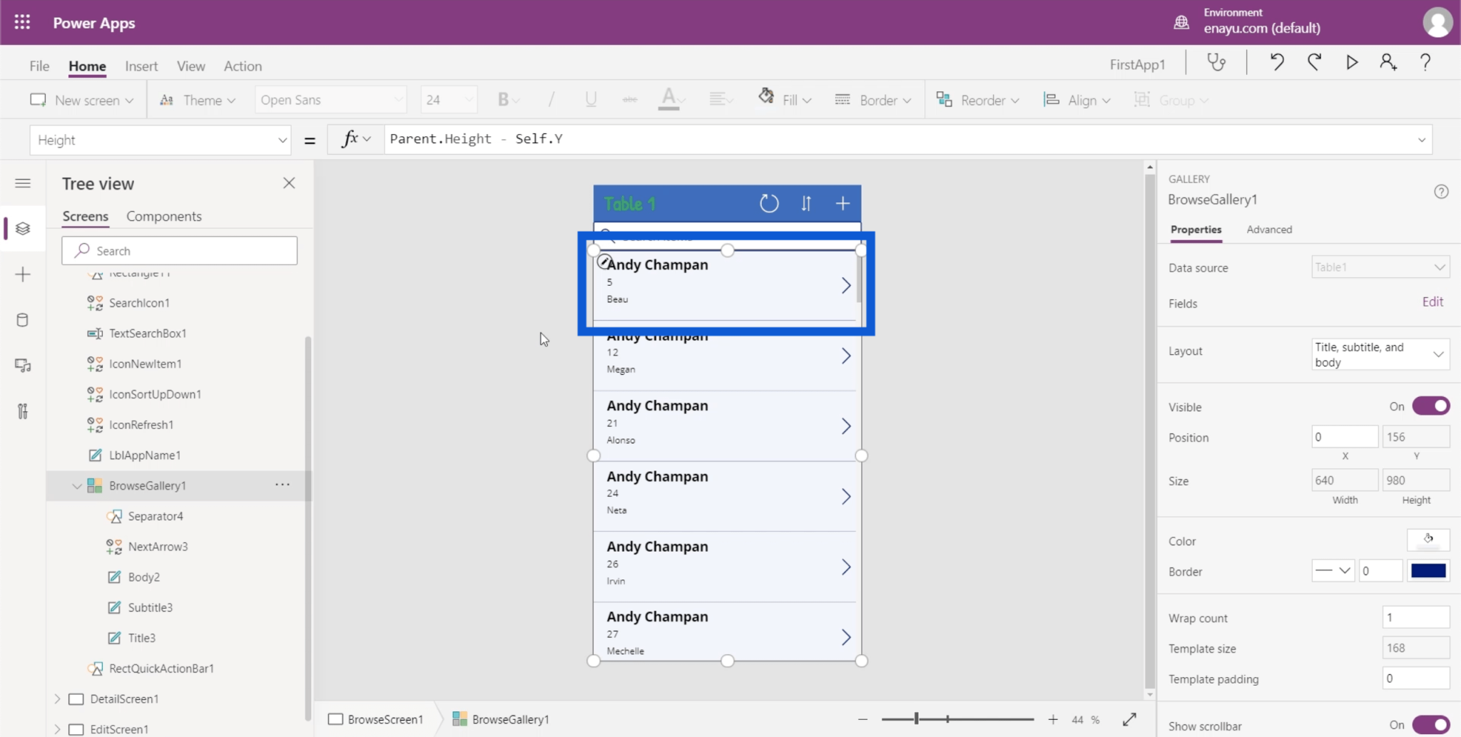 PowerApps Galleries: An Introduction – Master Data Skills + AI