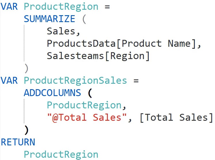 calculated table