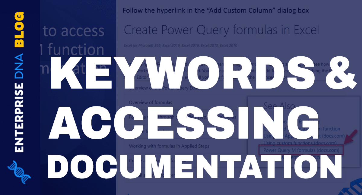 Power Query Functions, Keywords, And Identifiers
