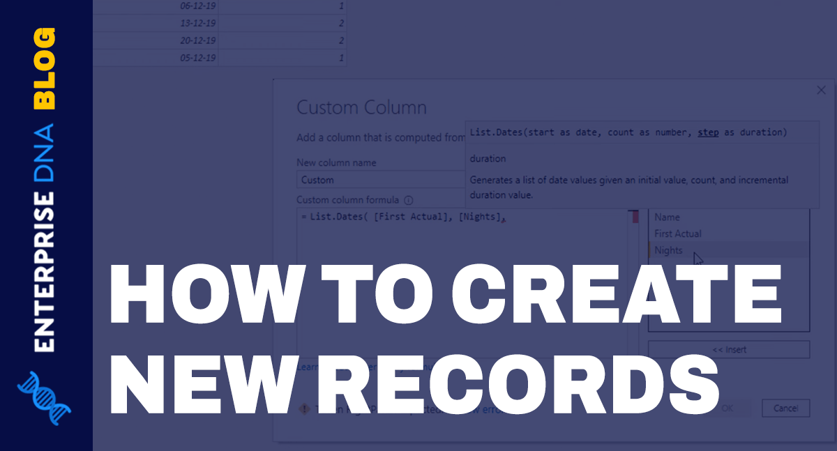 Power Query Power BI | Create New Records Based On Date Fields