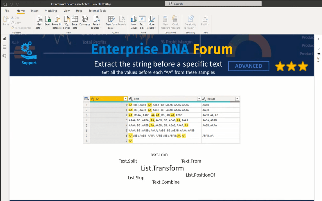 Power Query Extract Values