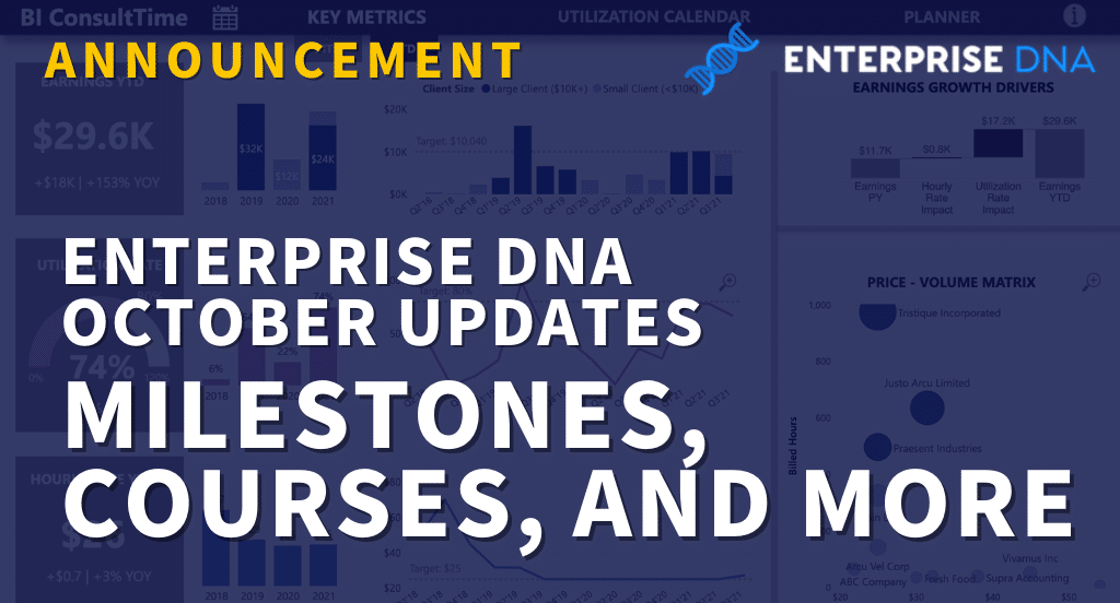 ENTERPRISE DNA OCTOBER UPDATES