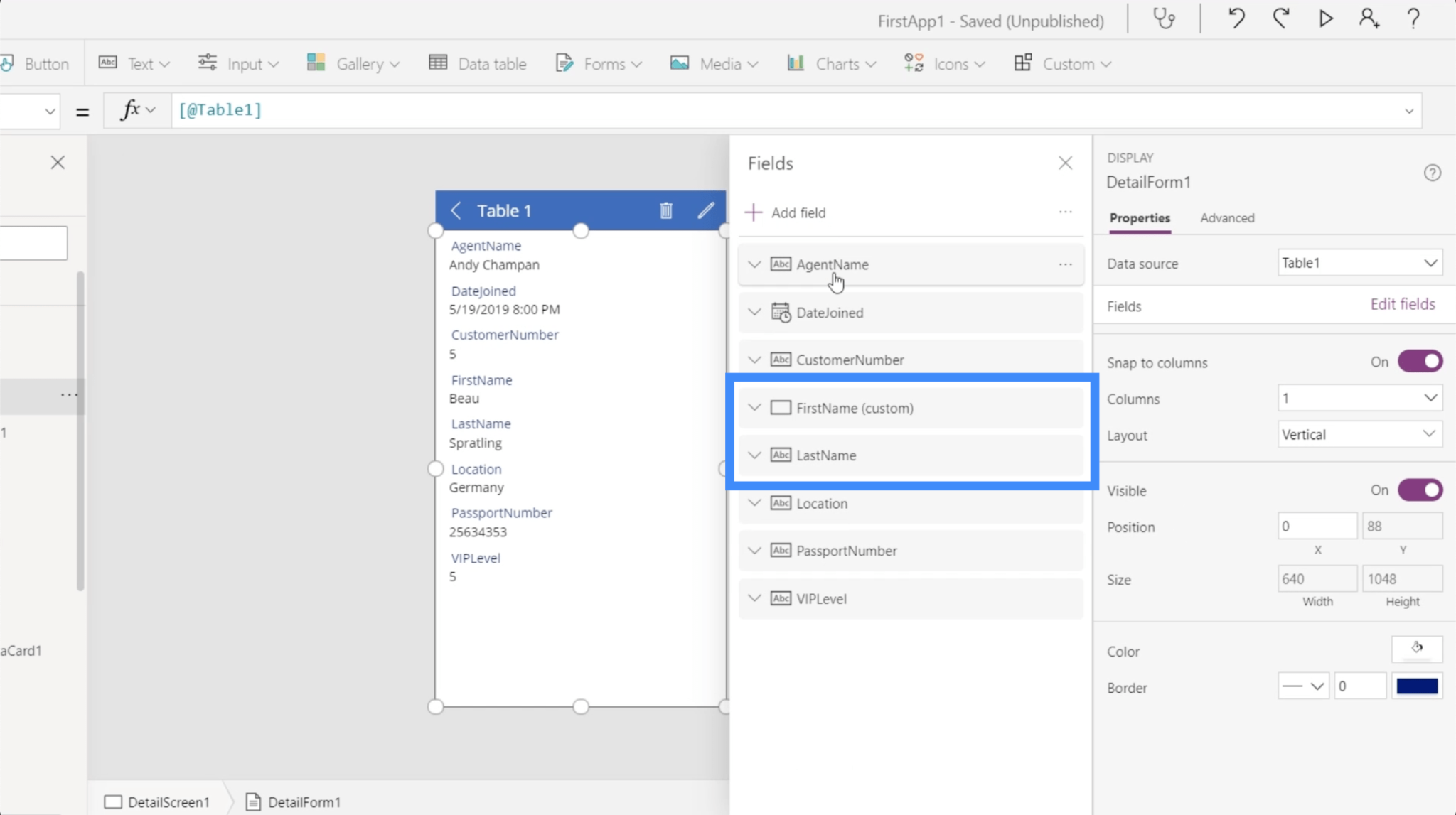 Power Apps Forms And Data Cards In The Detail Screen – Master Data ...