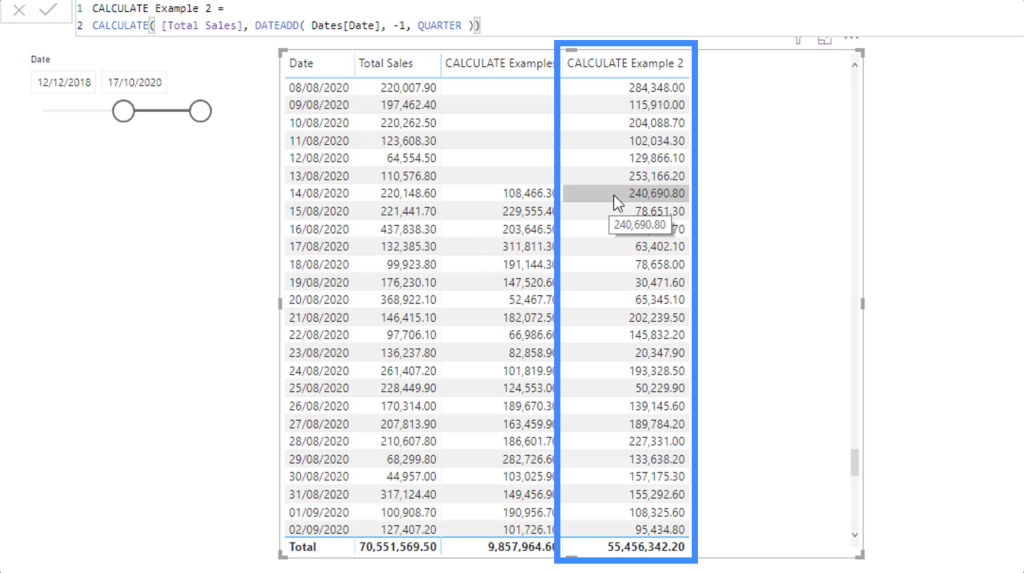 calculate function