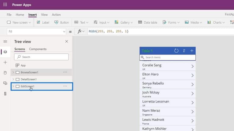 PowerApps Screen: Editing And Updating – Master Data Skills + AI