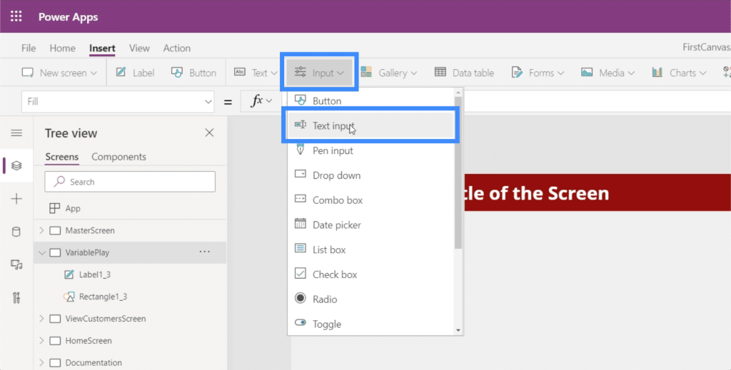 powerapps variables