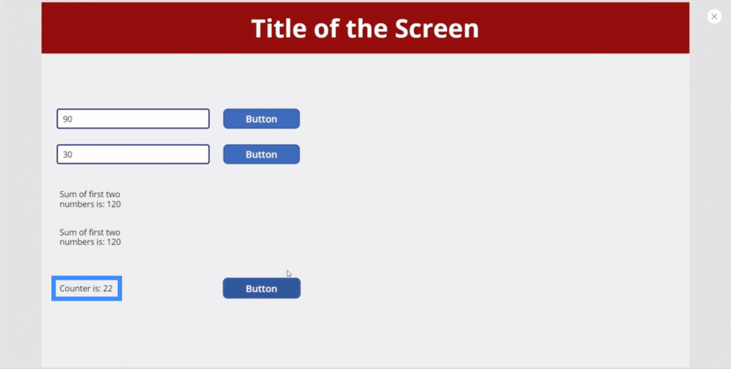 powerapps variables