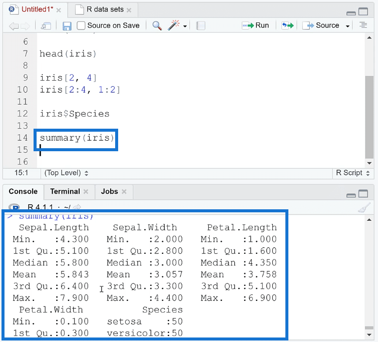 data frames in R