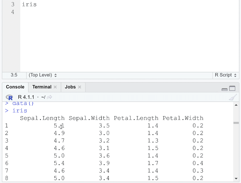 data frames in R