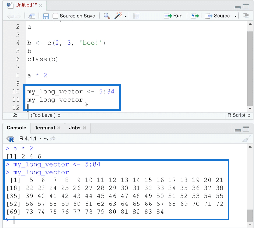 create vectors in R