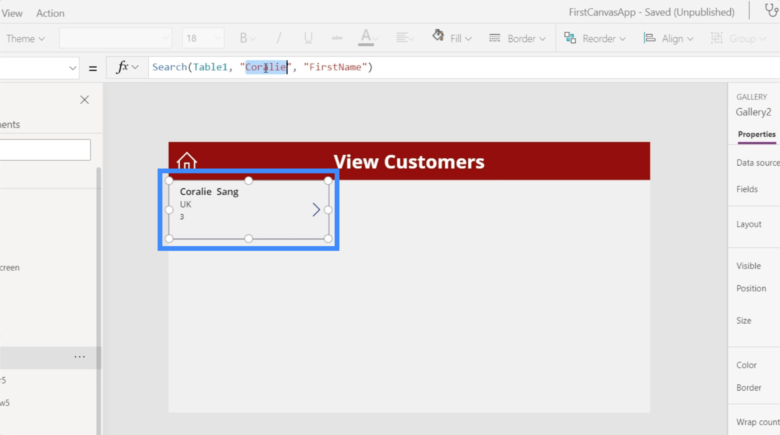 PowerApps Search Field: How To Add And Customize