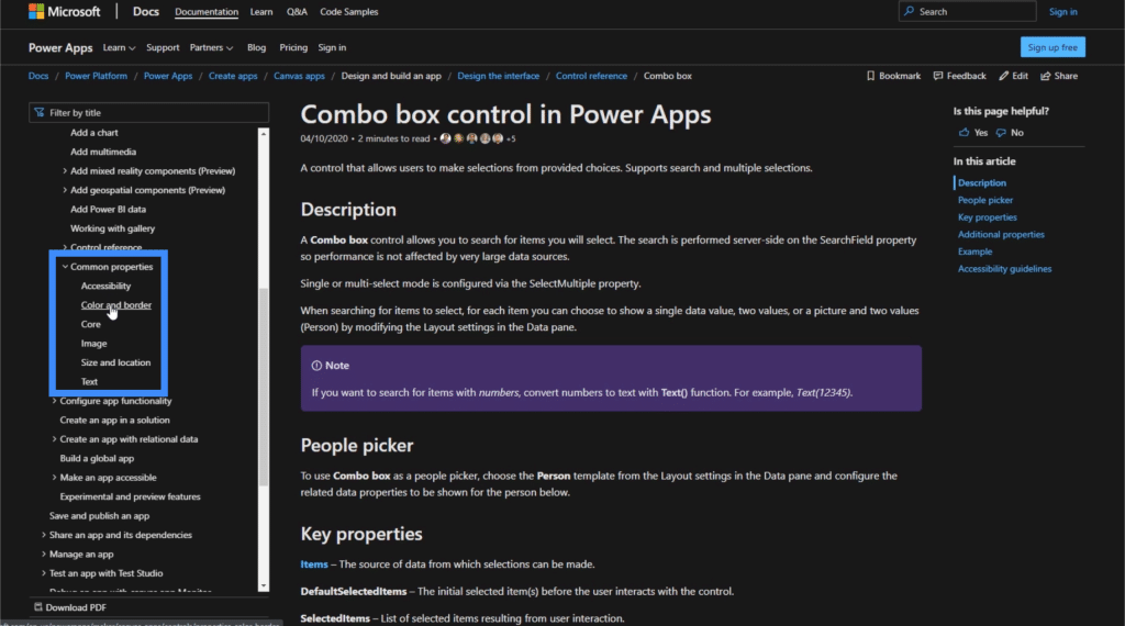 powerapps documentation