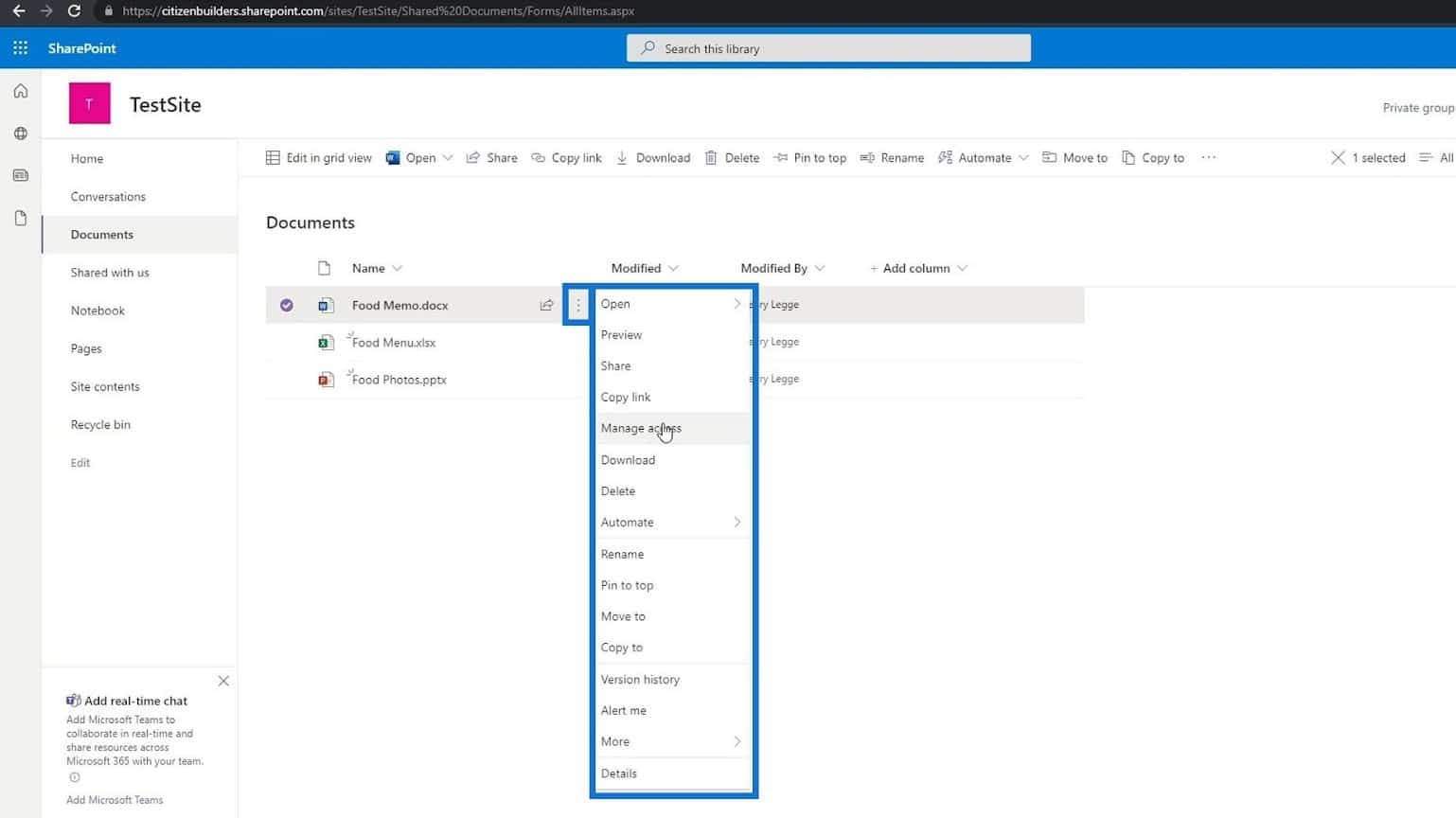 SharePoint document library