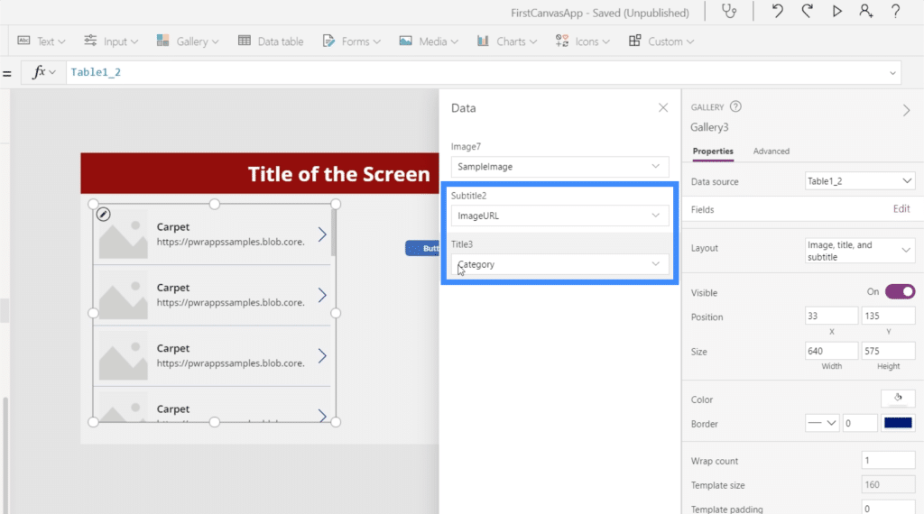 powerapps charts