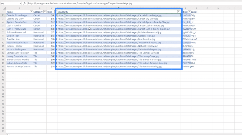 powerapps charts