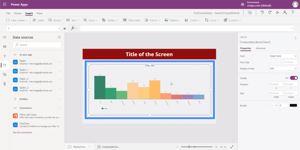 powerapps charts