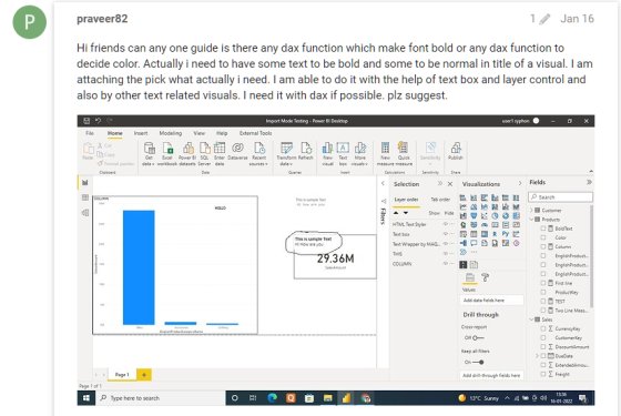 Custom Visual In Power BI: Learn How To Control Font Properties In DAX ...